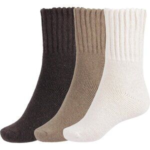 BenSorts Women 3 Packs Dark Brown Beige Winter Thick Warm Polyester Boots Socks